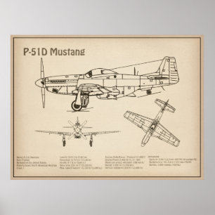 P-51D Mustang - Flygplan SD Poster