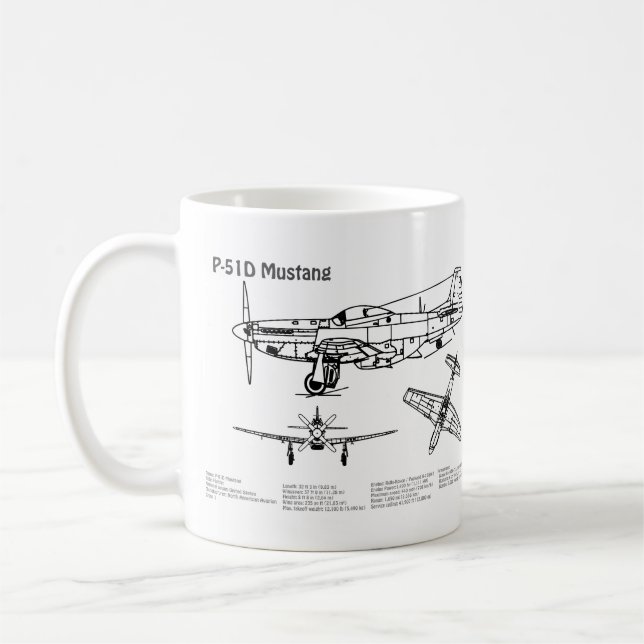 P-51D Mustang - Flygplanets BD Kaffemugg (Vänster)