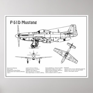 P-51D Mustang - Flygplanets BD Poster