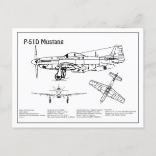 P-51D Mustang - Flygplanets BD Vykort