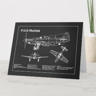 P-51D Mustang - Flygplanets utkast PD Tack Kort