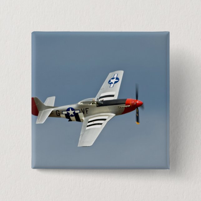 P-51D Mustang jaktplan med D-Day-märkning flygande Knapp (Framsida)