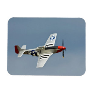 P-51D Mustang jaktplan med D-Day-märkningar flygan Magnet