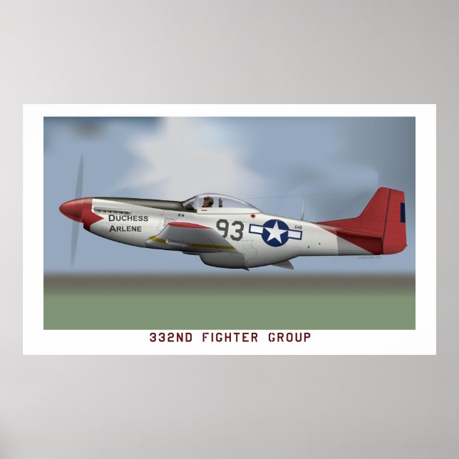 P-51D Mustang of the Tuskegee Airmen (332nd FG) Poster (Framsidan)