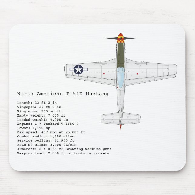 P--51DMustangmousepad Musmatta (Framsidan)