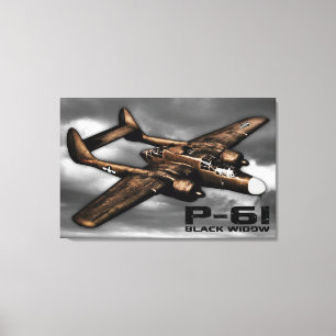 P-61 Black Widow Canvastryck