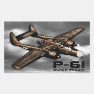 P-61 Black Widow Rektangulärt Klistermärke