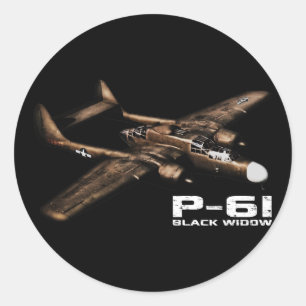 P-61 Black Widow Runt Klistermärke