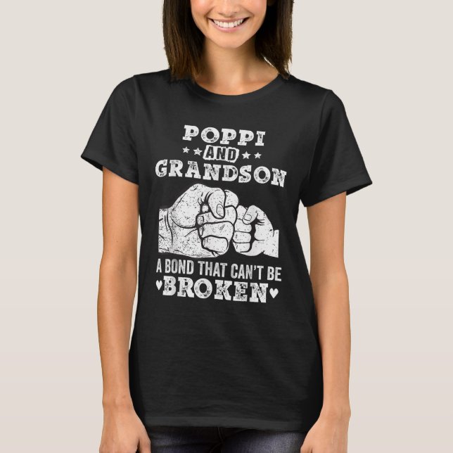 P And Grandson A Bond That Cant Be Broken Grandpa  T Shirt (Framsida)