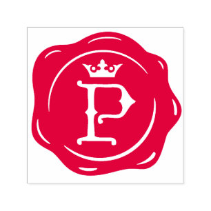 P - Antique Vax Seal Gothic Krona Initial Brev Självfärgande Stämpel