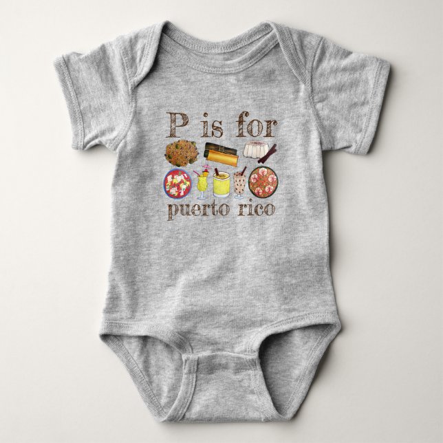 P är avsett för Cuisineet Puerto Rico Puerto Rican T Shirt (Framsida)
