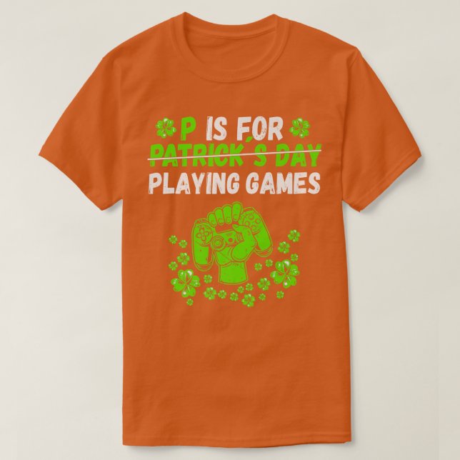 P är för att spela spel i videospel t shirt (Design framsida)