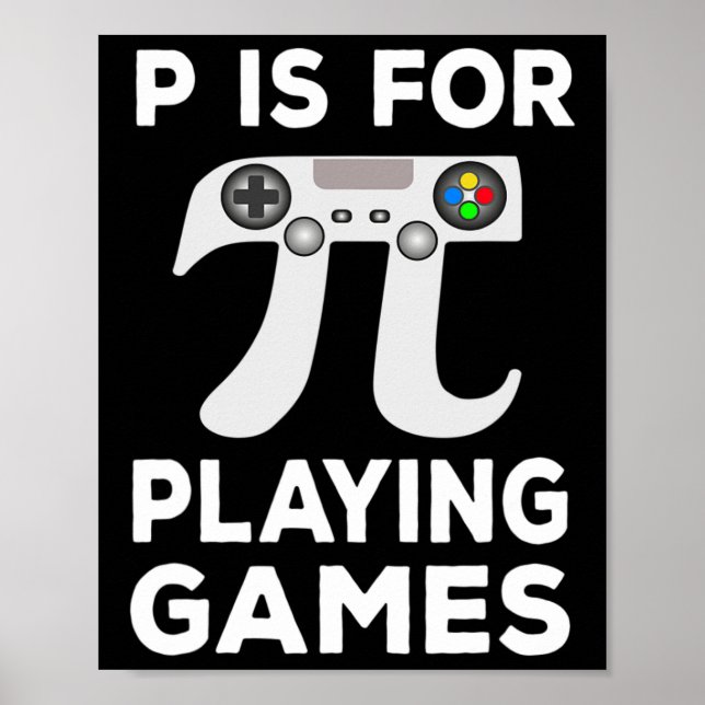 P är för att spela spel Pi Math Symbol School Boys Poster (Framsidan)