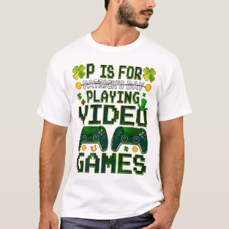 P Är För Att Spela Spel Pojkar St Patrick Dag Roli T Shirt