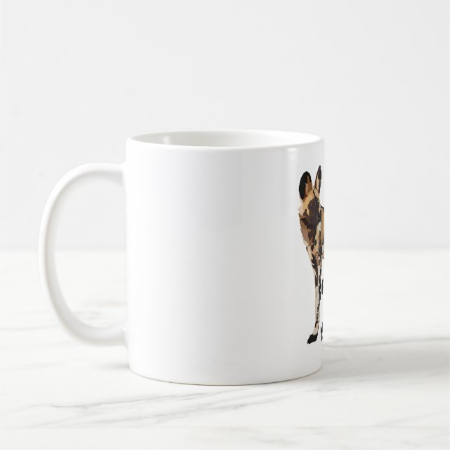 P är för Målad Hund Keeper Kaffemugg (Vänster)