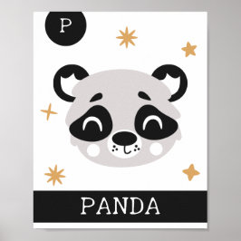 P är för Panda, Barnkammare, Sängkammare, Barnvägg Poster
