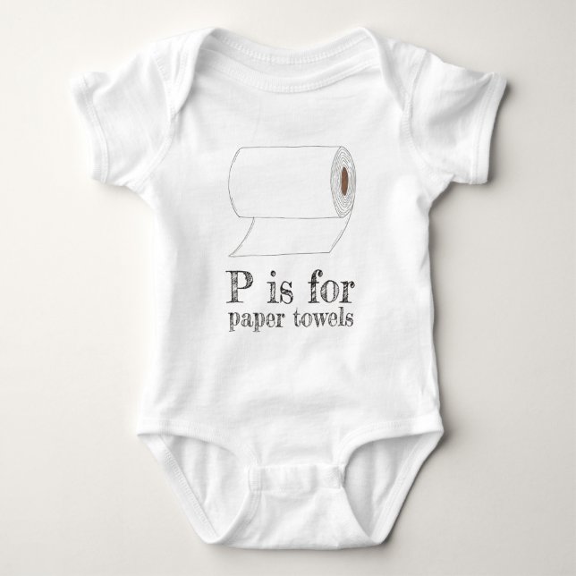 P är för PAPPRA ABC för TOWELS Kitchen Roll T Shirt (Framsida)