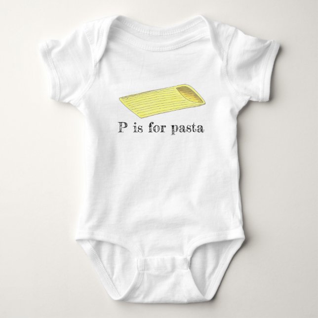 P är för Pasta Italiana Food Penne Brev P Foodie T Shirt (Framsida)
