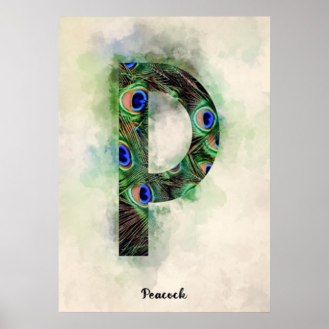P är för Peacock Poster (Framsidan)