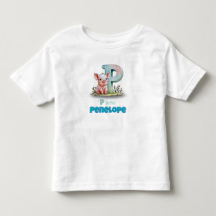 P är för Penelope - Personlig T-Shirt för Småbarn