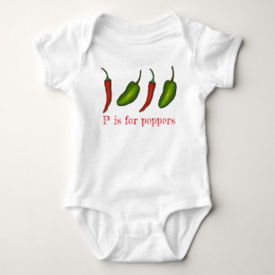 P är för Peppers Chili Jalapeño Veggie Brev P Tee Shirt