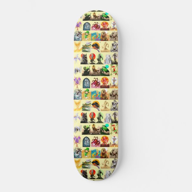 P är för Phoenix Tillsammans på Gul  Mini Skateboard Bräda 18,5 Cm (Framsida)