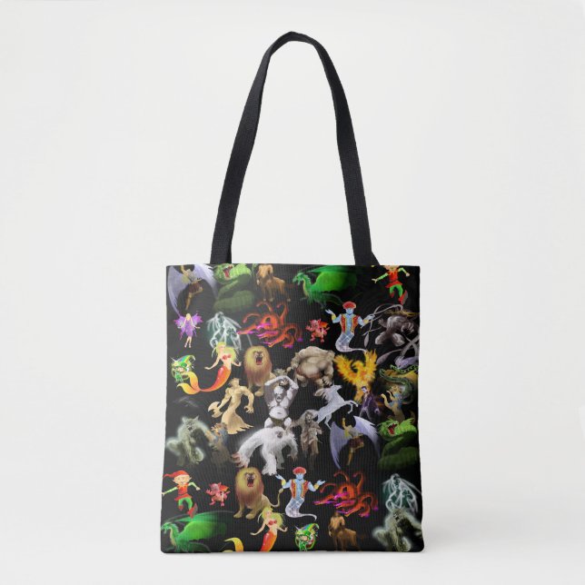 P är för Phoenix Tote Bag(Black) Tygkasse (Framsida)