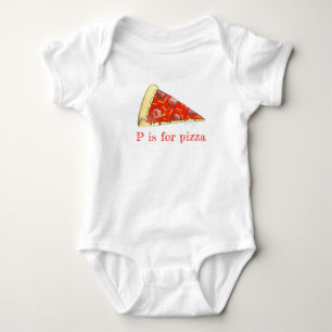 P är för Pizza Pepperoni Cheese Slice Foodie ABCs T Shirt