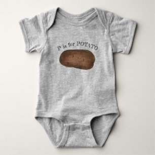 P är för POTATO Hett Baked Idaho Potatis Brev P T Shirt
