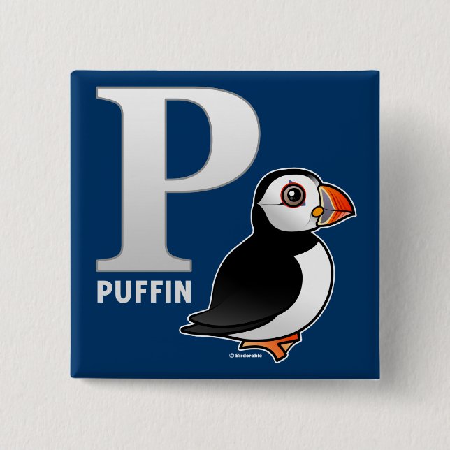 P är för Puffin Knapp (Framsida)