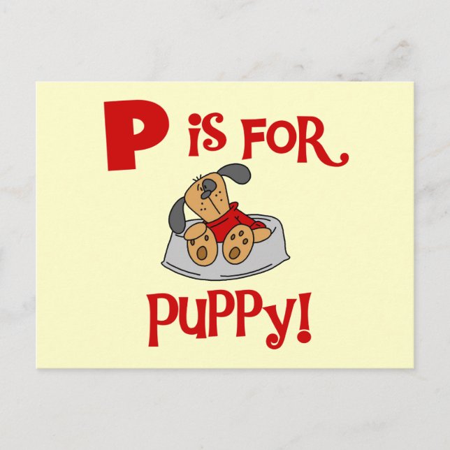P är för Puppy T-shirts och presenter Vykort (Framsida)