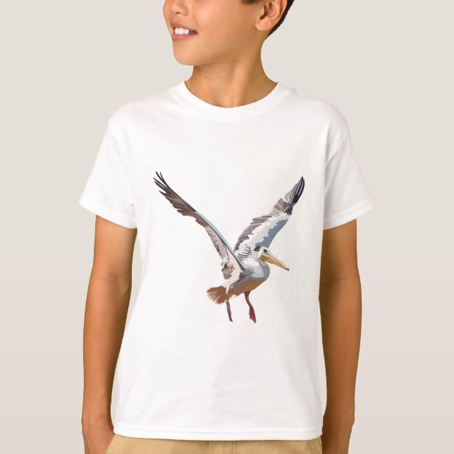P är för Rosa Backed Pelican T Shirt (Framsida)