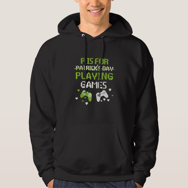 P är för spel Boys St patricks day Manar Ga Hoodie (Framsida)