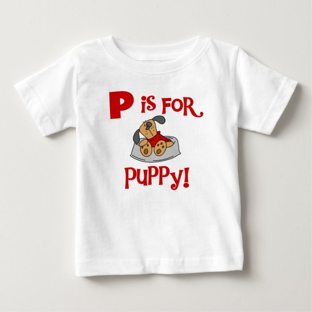 P är för valpTshirts och gåvor Tee Shirt (Framsida)