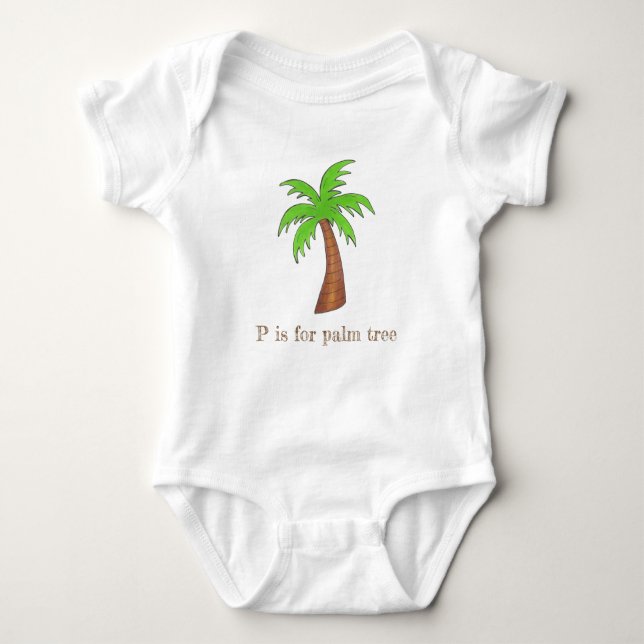 P är till Handflatan Träd Tropical Island Palmtree T Shirt (Framsida)