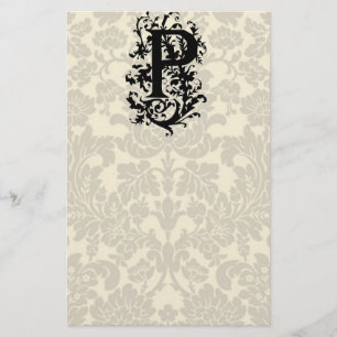 P Baroque monogram Brevpapper