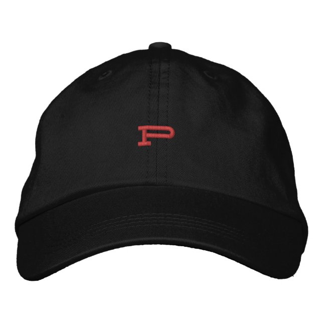 P Brev - ursprungligt tak - Monogram broiderat Hat Broderad Keps (Framsida)