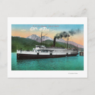 P. C. Co's ångare "City of Seattle" Vykort