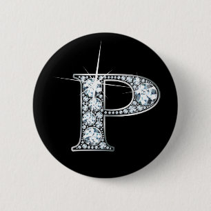 "P" Diamond Bling-knapp Knapp