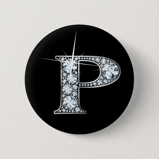 "P" Diamond Bling-knapp Knapp (Framsida)