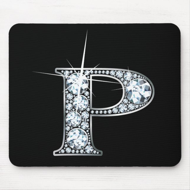"P" Diamond Bling Mousepad Musmatta (Framsidan)