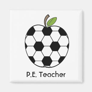 P.E. Apple för lärarefotbollboll magnet