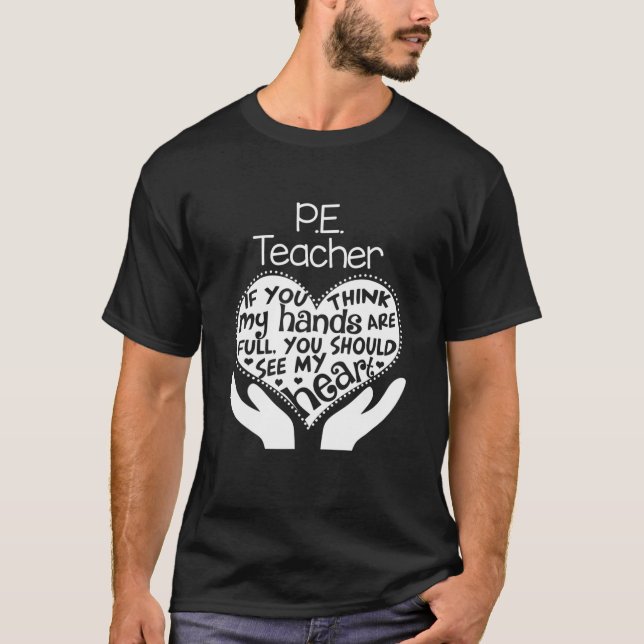 P.E. Lärare i gymnastik T Heart School Gif Shirt (Framsida)