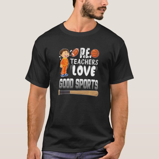 P e Lärare Kärlek Bra Sports Baseball Fladdermöss T Shirt (Framsida)