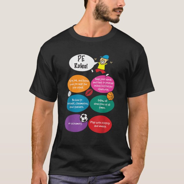 P E Regler Physical Education Teacher PE T Shirt (Framsida)
