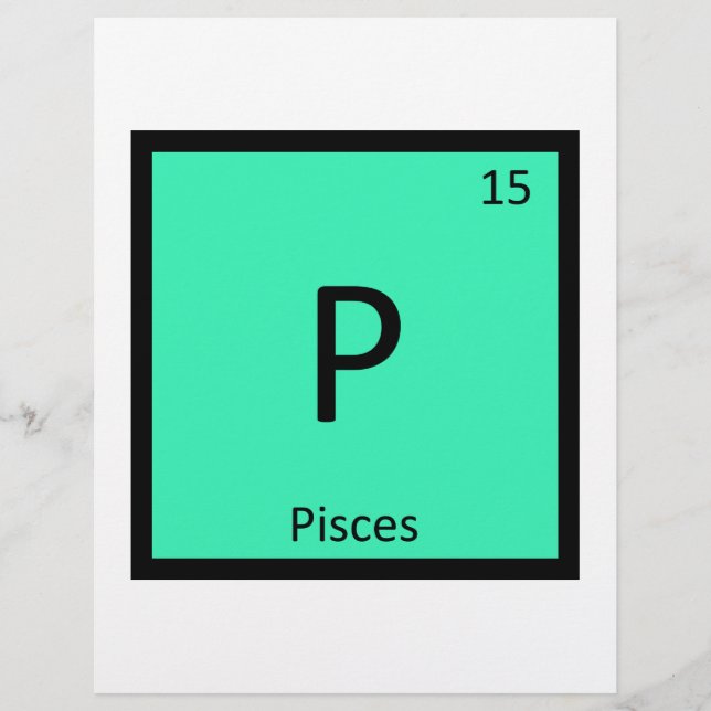 P - Fiskarna Zodiak tecken kemi Periodiska systeme (Framsida)