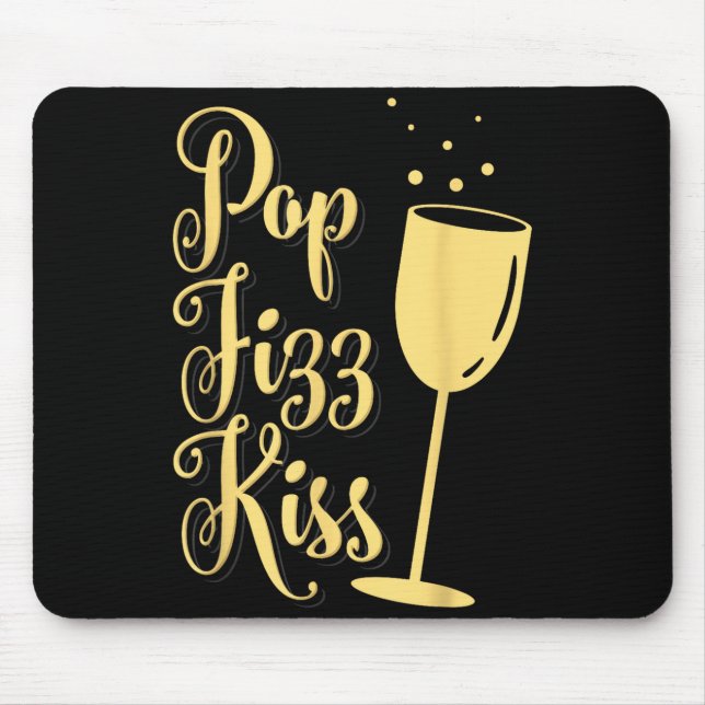 P Fizz Kiss Funny New Years Eve Wine Champagne  Musmatta (Framsidan)
