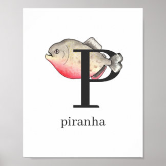 P för Piranha Poster