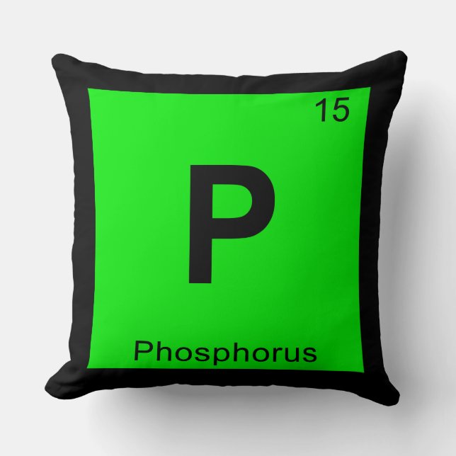 P - Fosfor Kemi Periodiska Systemet Symbol Kudde (Framsida)