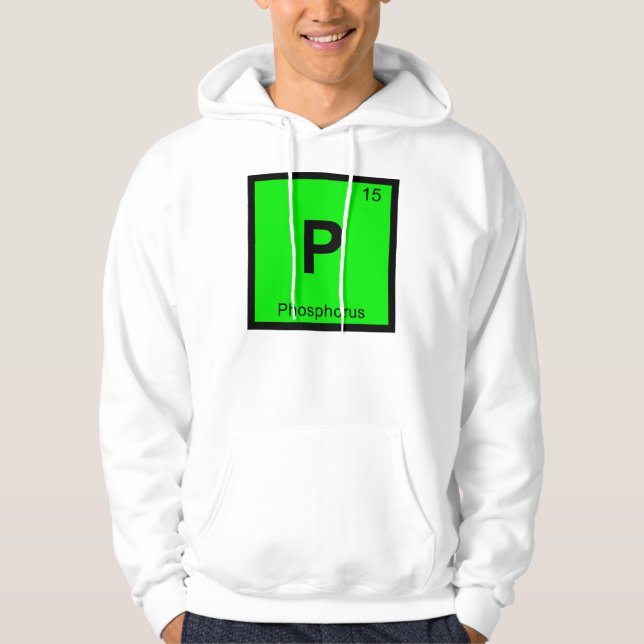 P - Fosfor Kemi Periodiska Systemet Symbol Sweatshirt Med Luva (Framsida)